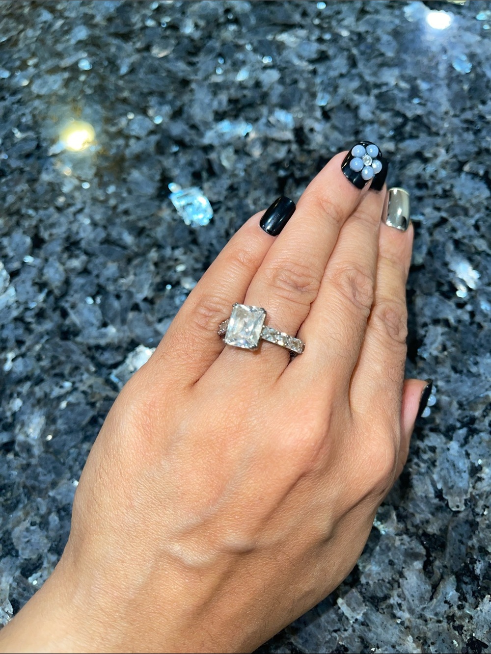 Elegant Cushion-Cut Cubic Zirconia Solitaire Engagement Ring in Sterling Silver